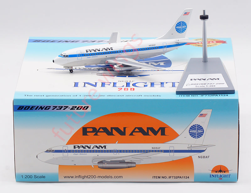 1:200 InFlight200 PAN AM B737-200 N68AF Aircraft Model With Stand