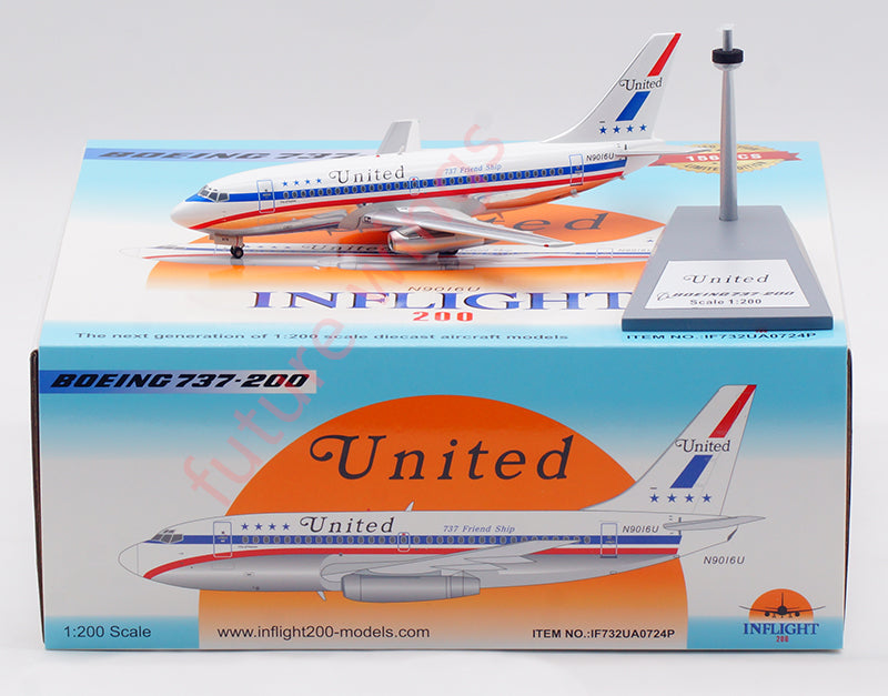 1:200 InFlight200 United Airlines B737-200 N9016U Aircraft Model With Stand