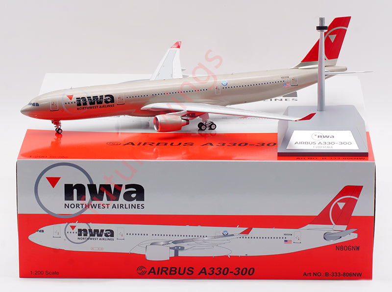 1:200 B-Models NWA Northwest Airlines A330-300 N806NW Aircraft Model With Stand