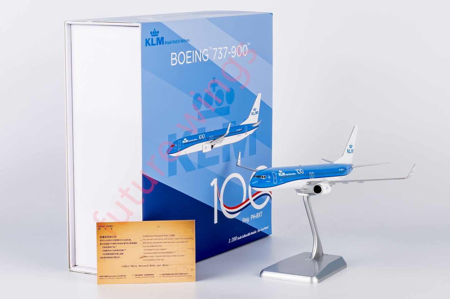 1:200 NG Models NG09007 KLM B737-900 PH-BXT “100Years” Aircraft Model With Stand