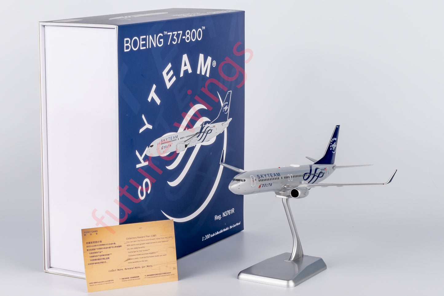 1:200 NG Models NG08015 Delta Airlines B737-800 N3761R "SKYTEAM"Aircraft Model With Stand