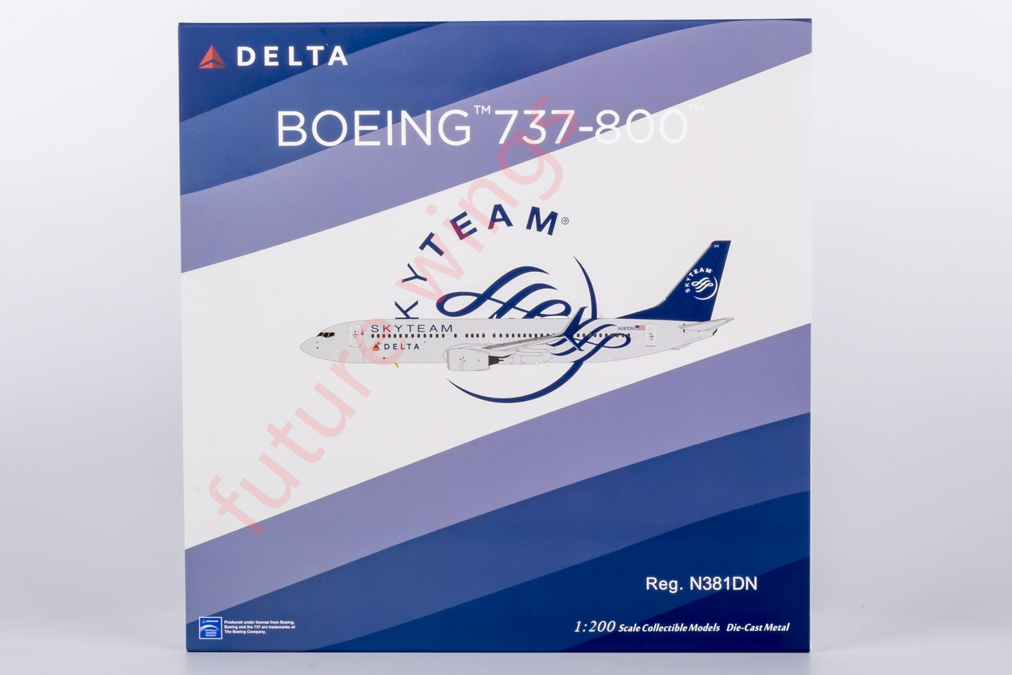 1:200 NG Models NG08013 Delta Airlines B737-800 N381DN "SKYTEAM"Aircraft Model With Stand