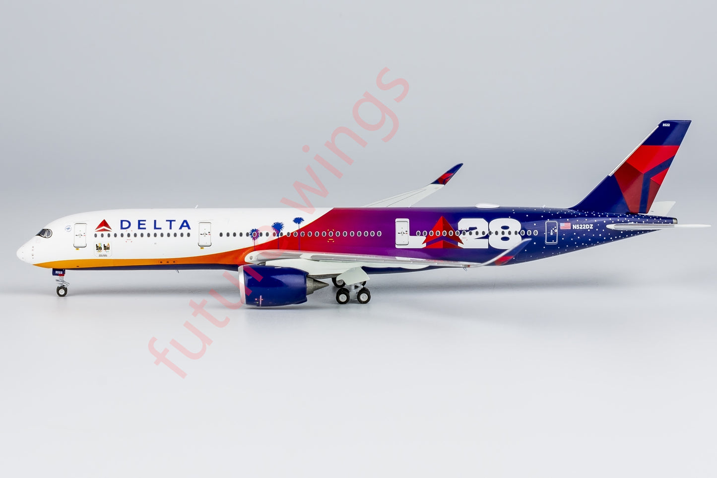 1:400 NG Models NG39070 Delta Airlines A350-900 N522DZ "LA2028" Aircraft Model+Free Tractor