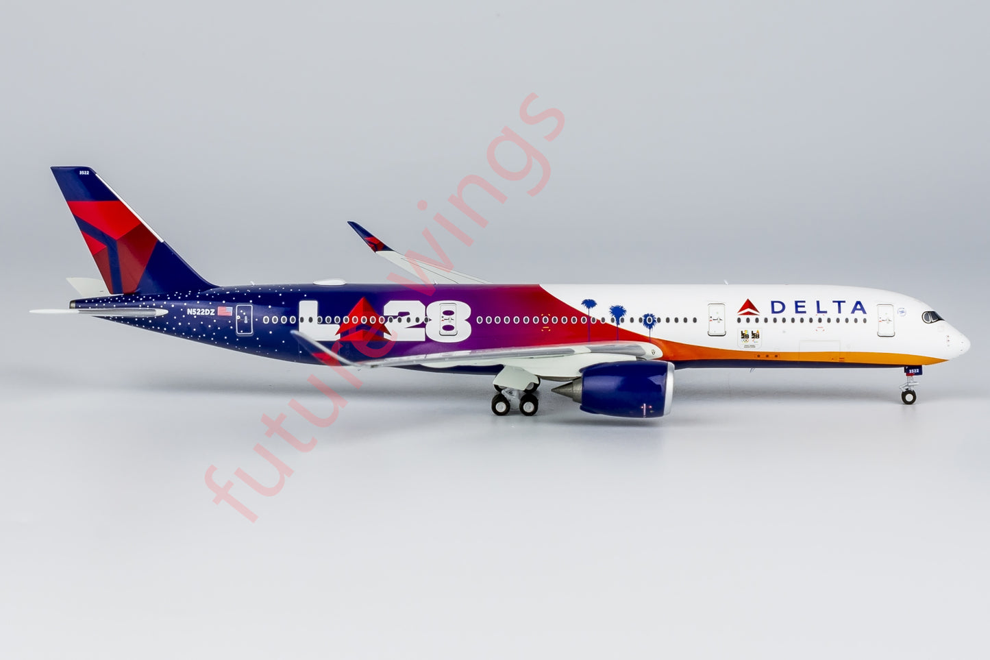 1:400 NG Models NG39070 Delta Airlines A350-900 N522DZ "LA2028" Aircraft Model+Free Tractor