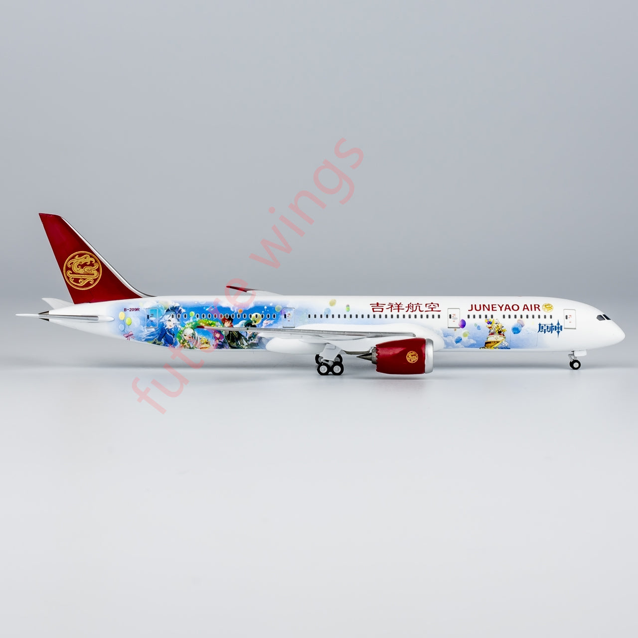 1:400 NG Lite DKH006 JUNEYAO Air B787-9 B-209R Aircraft Model+Free Tractor