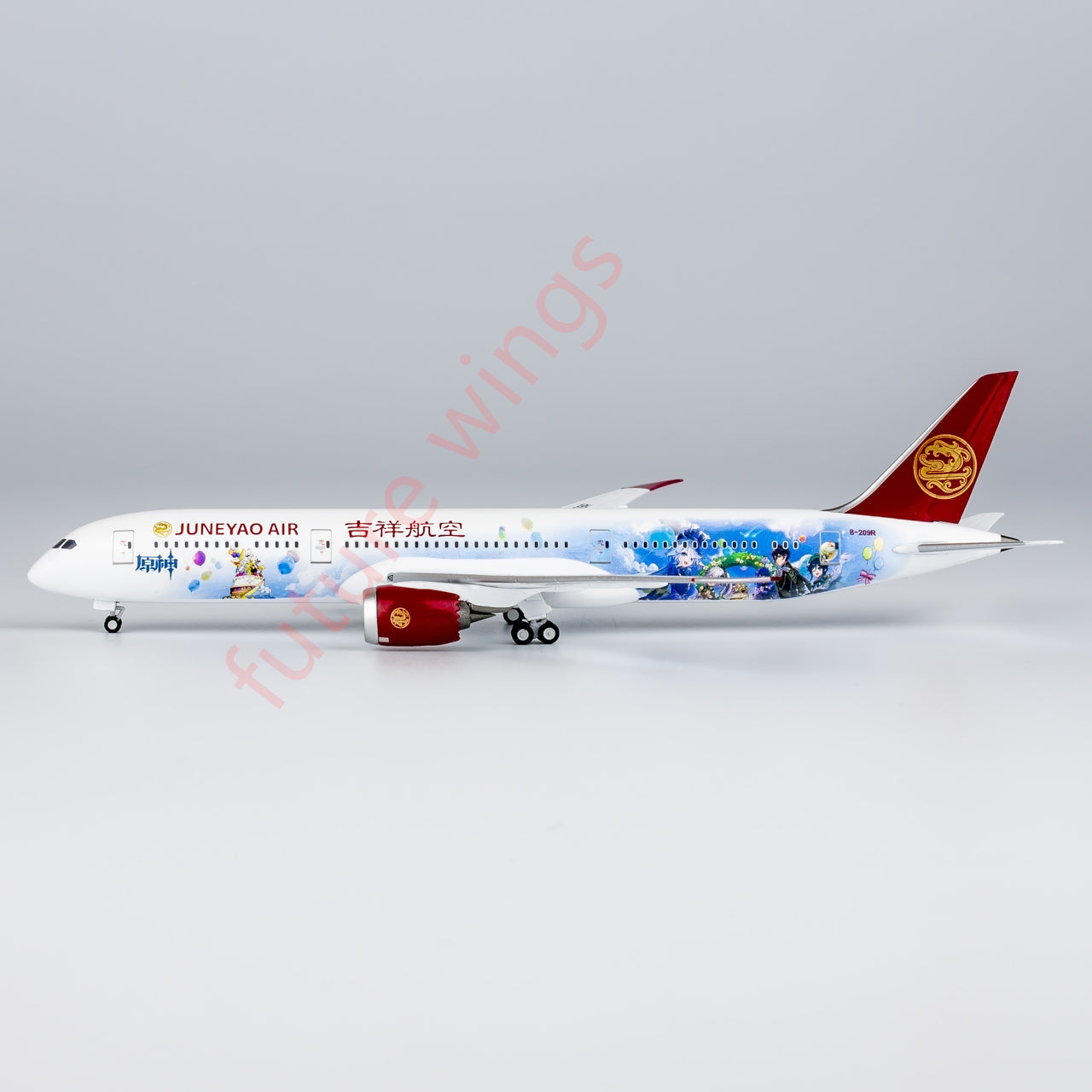 1:400 NG Lite DKH006 JUNEYAO Air B787-9 B-209R Aircraft Model+Free Tractor