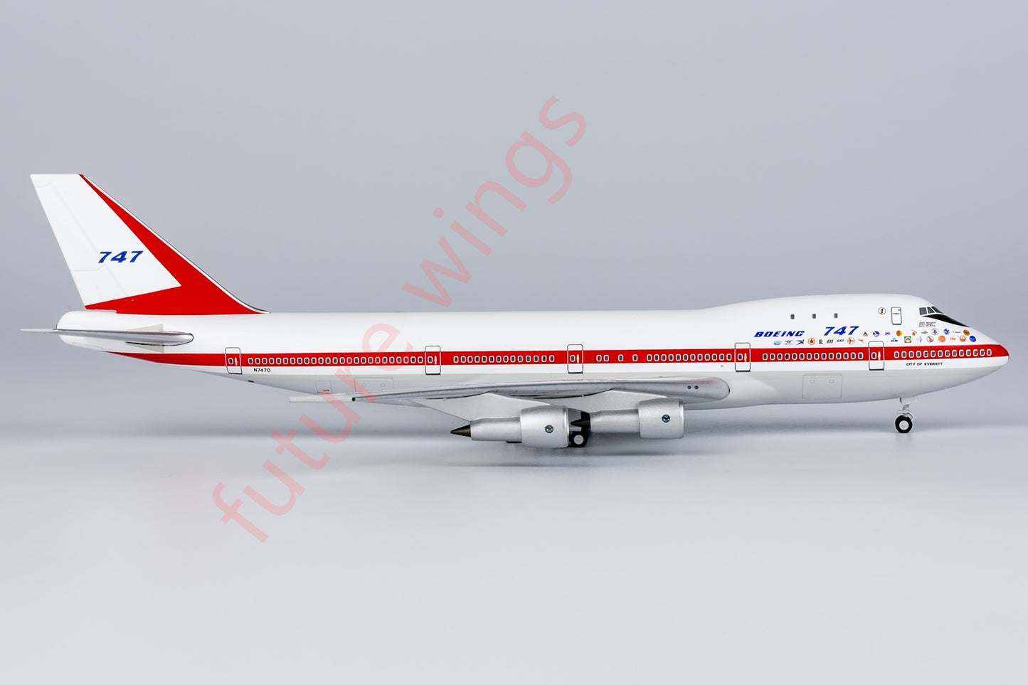 1:400 NG Lite BOE004 Boeing B747-100 N7470 "Museum Livery" Aircraft Model+Free Tractor