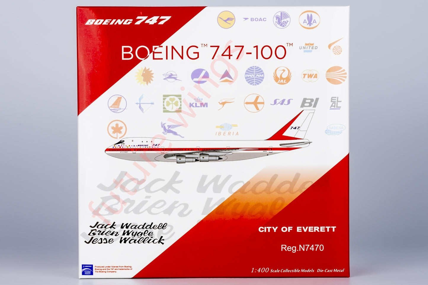 1:400 NG Lite BOE004 Boeing B747-100 N7470 "Museum Livery" Aircraft Model+Free Tractor