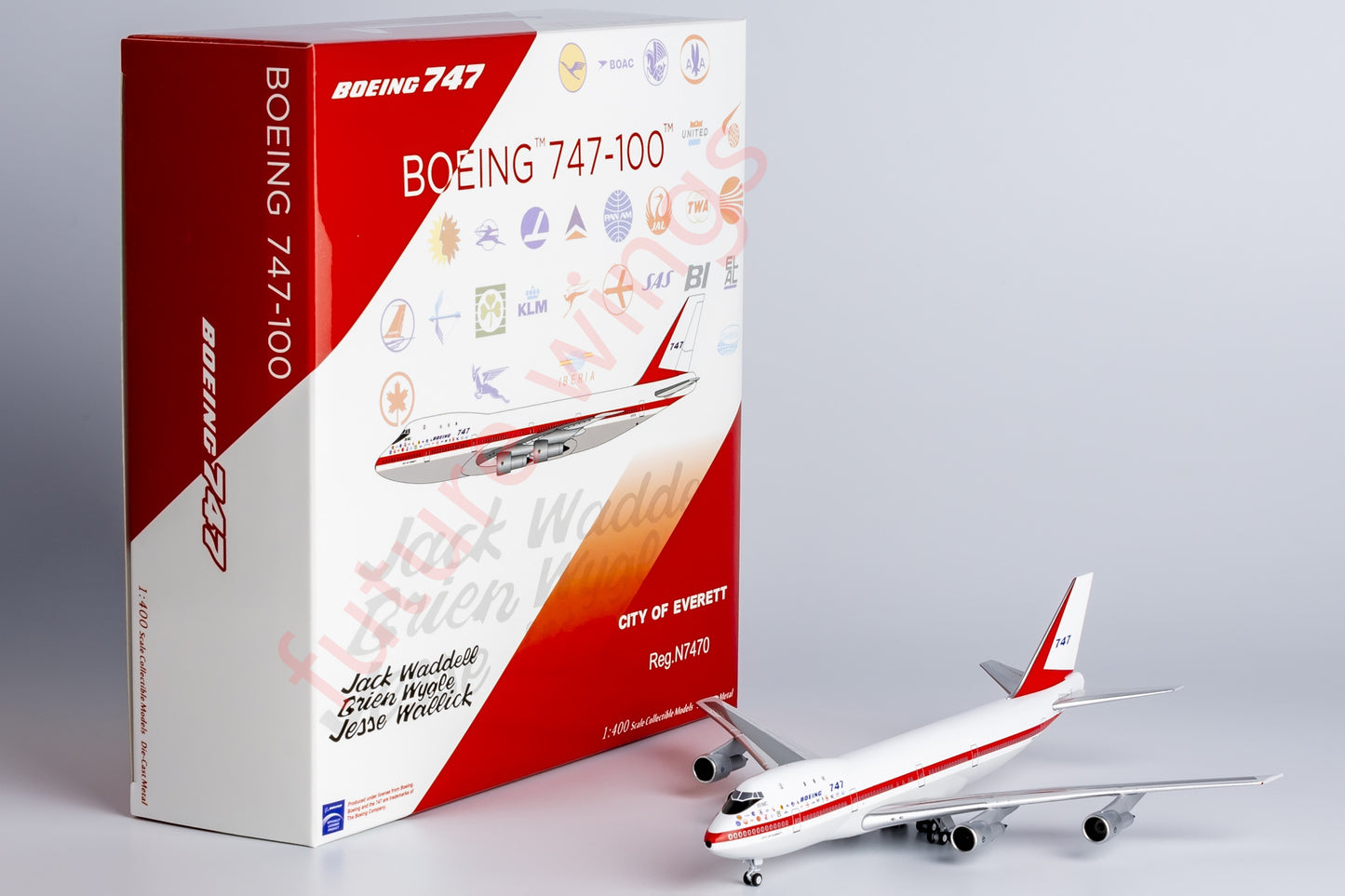 1:400 NG Lite BOE004 Boeing B747-100 N7470 "Museum Livery" Aircraft Model+Free Tractor