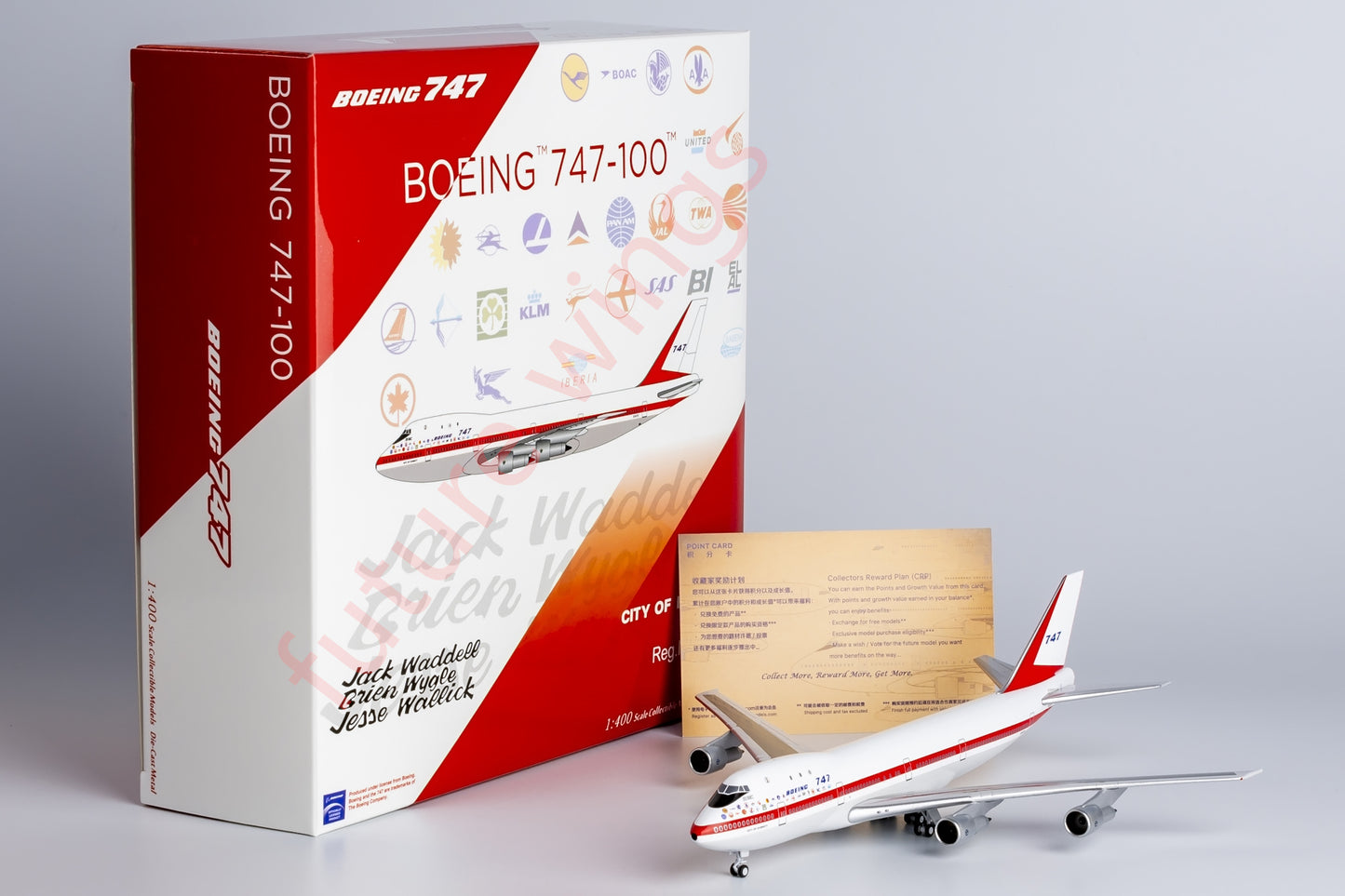 1:400 NG Lite BOE004 Boeing B747-100 N7470 "Museum Livery" Aircraft Model+Free Tractor