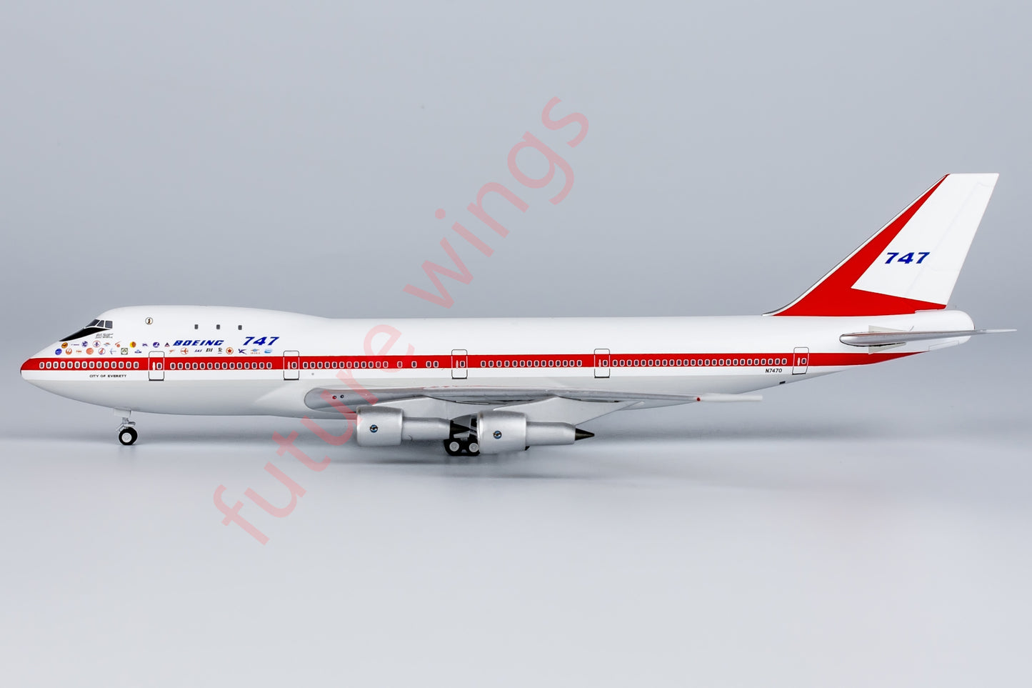 1:400 NG Lite BOE004 Boeing B747-100 N7470 "Museum Livery" Aircraft Model+Free Tractor