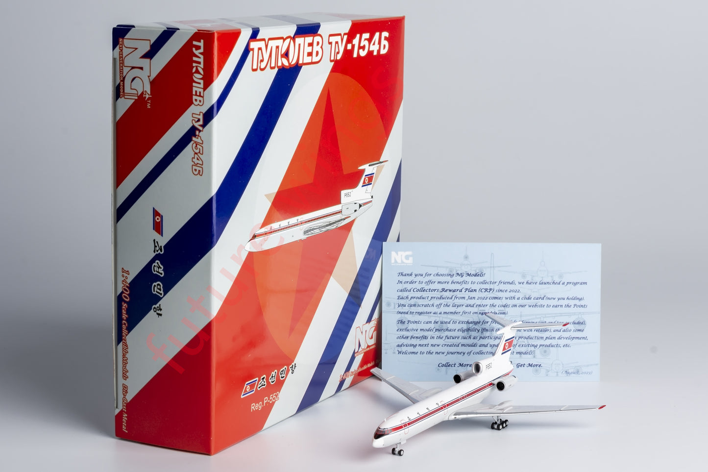 1:400 NG Models NG54011 Air Koryo Tupolev TU-154B P-552 Aircraft Model+Free Tractor