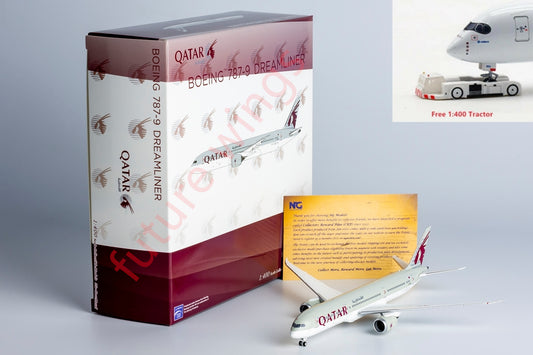 1:400 NG Models NG55106 Qatar Airways B787-9 A7-BHH Aircraft Model+Free Tractor