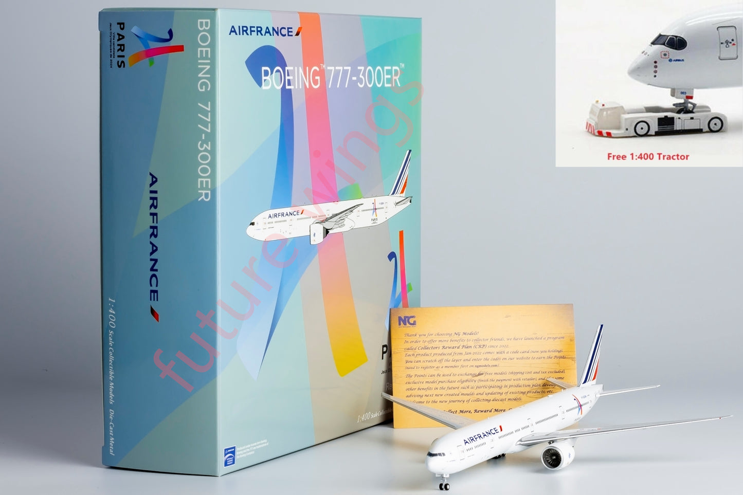 1:400 NG Models NG73051 Air France B777-300ER F-GSQH Aircraft Model+Free Tractor