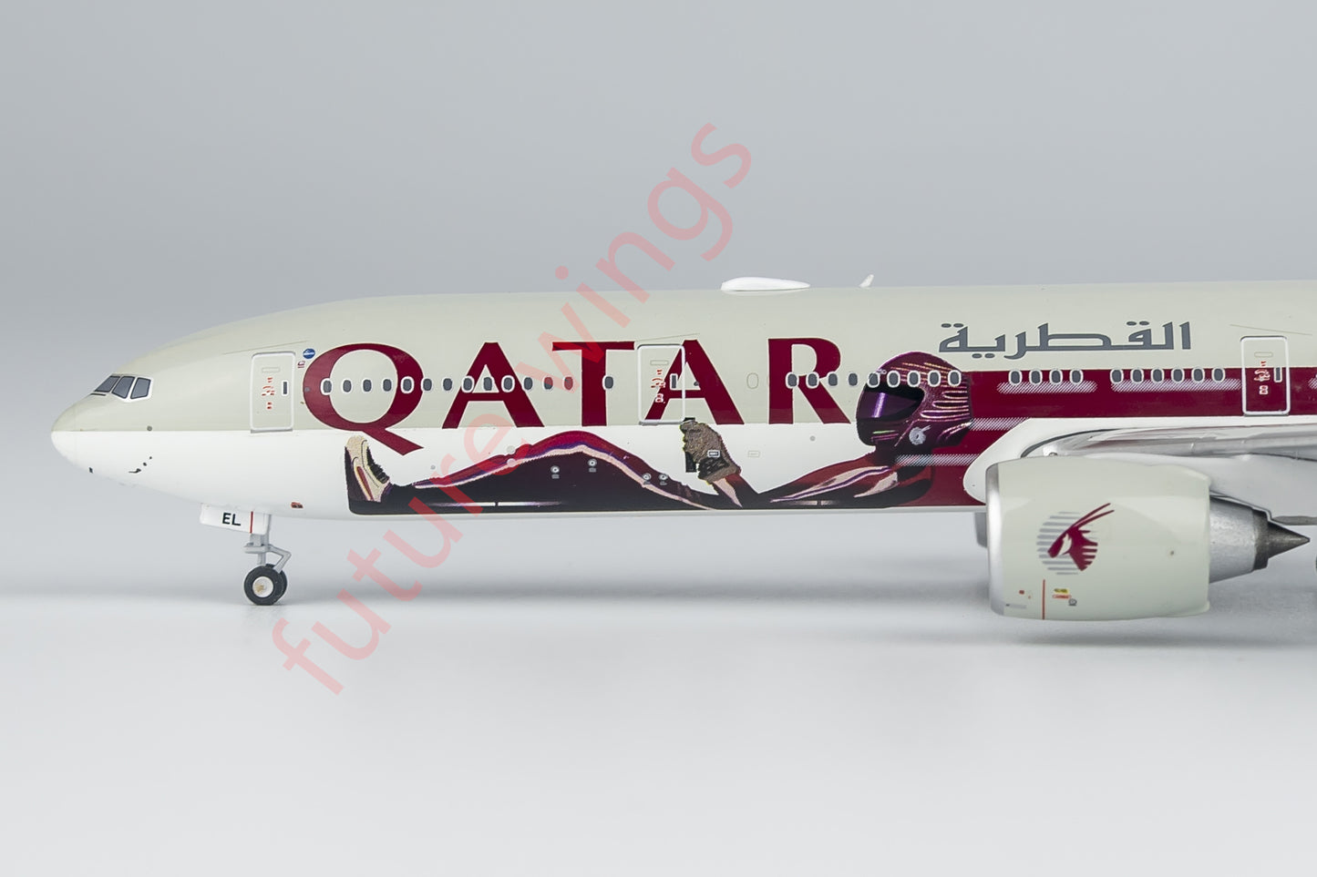 1:400 NG Models NG73038 Qatar Airways B777-300ER A7-BEL "F1" Aircraft Model+Free Tractor