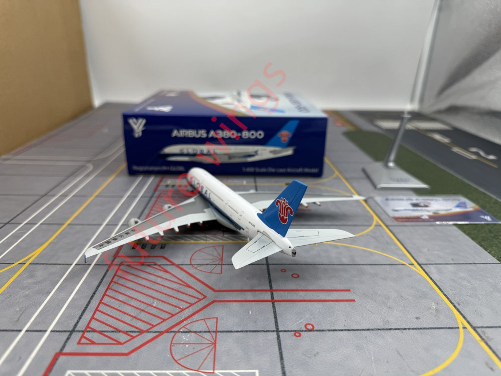 1:400 YY Wings Global Airlines A380 9H-GLOBL Aircraft Model+Tractor