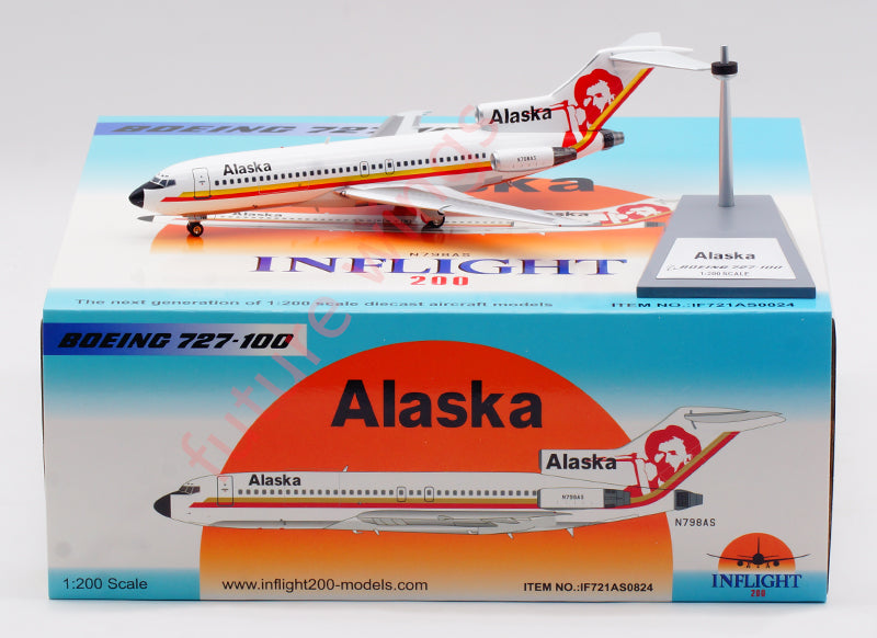 1:200 InFlight200 Alaska Airlines B727-100 N798AS Aircraft Model With Stand