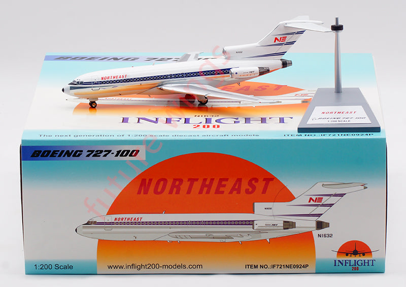 1:200 InFlight200 Northeast Airlines B727-100 N1632 Aircraft Model With Stand