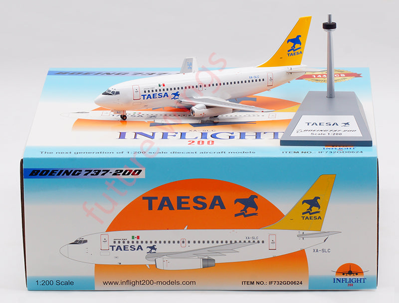 1:200 InFlight200 Mexico TAESA B737-200 XA-SLC Aircraft Model With Stand