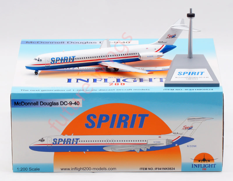 1:200 InFlight200 Spirit Airlines DC-9-40 N130NK Diecast Aircraft Model With Stand