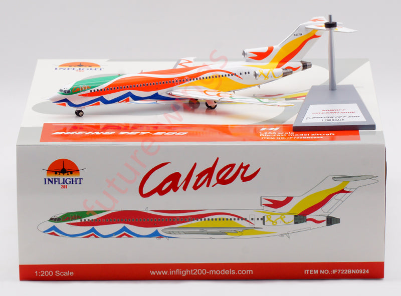 1:200 InFlight200 Braniff Airlines  B727-200 N407BN Aircraft Model With Stand