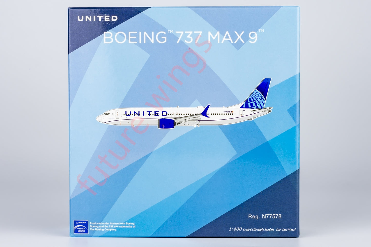 1:400 NG Models NG89013 United Airlines B737 MAX9 N77578 Aircraft Model+Free Tractor