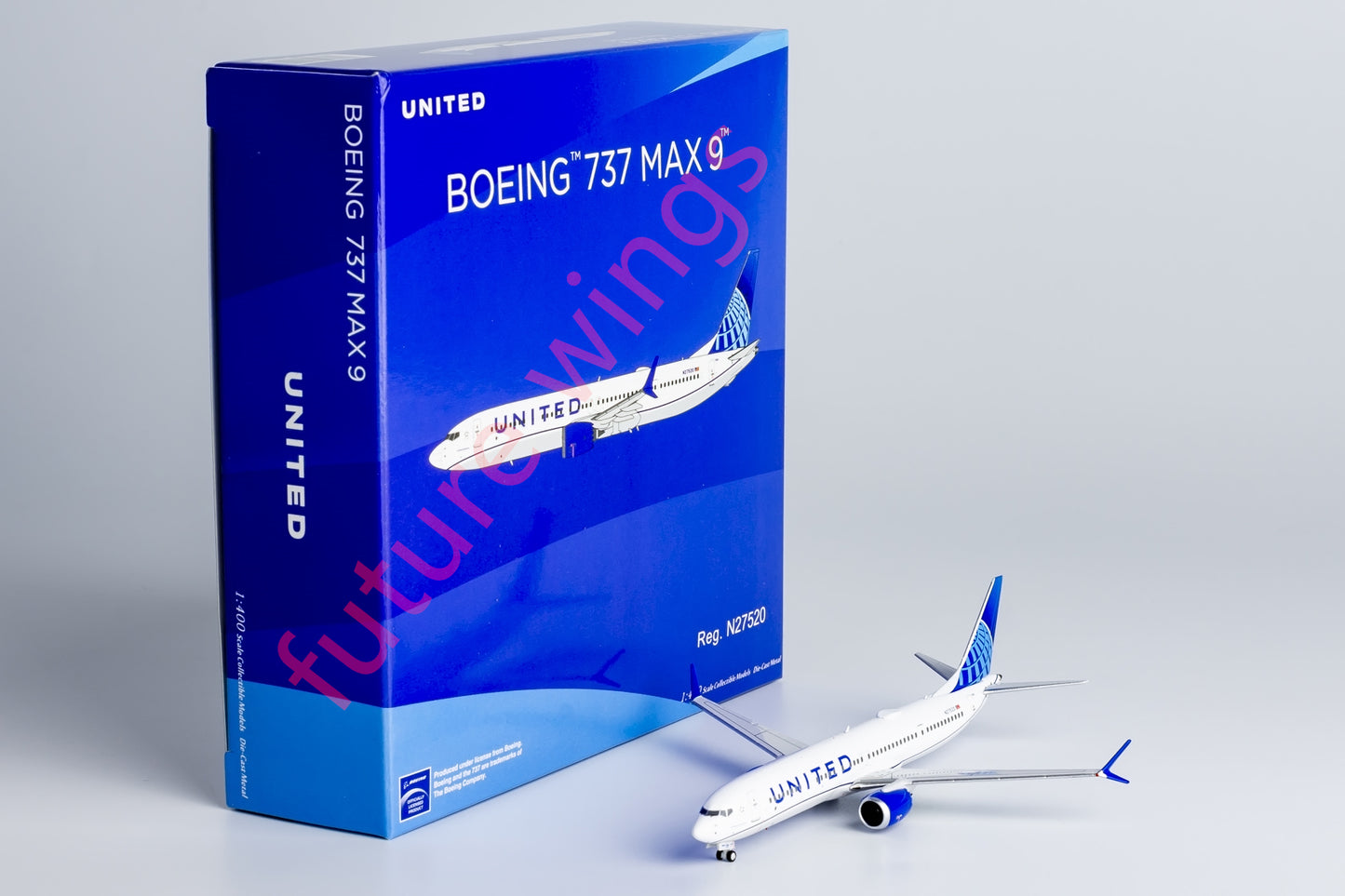 1:400 NG Models NG89012 United Airlines B737 MAX9 N27520 Aircraft Model+Free Tractor