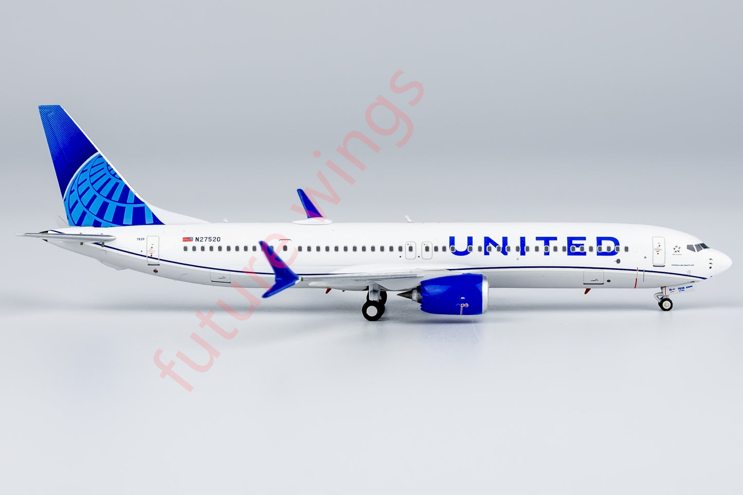 1:400 NG Models NG89012 United Airlines B737 MAX9 N27520 Aircraft Model+Free Tractor