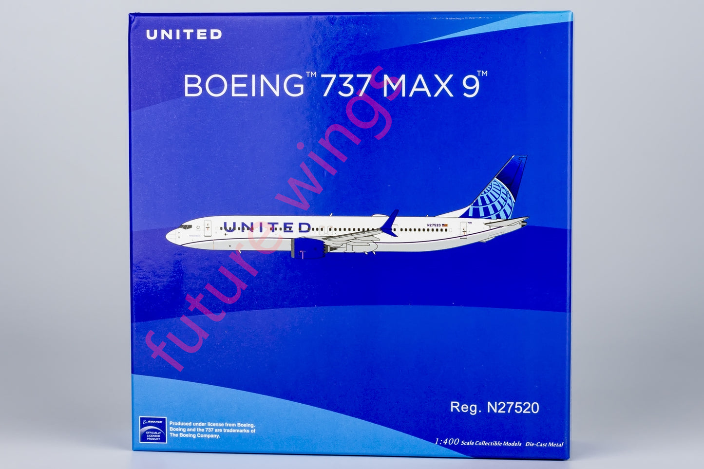 1:400 NG Models NG89012 United Airlines B737 MAX9 N27520 Aircraft Model+Free Tractor