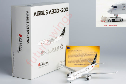 1:400 NG Models NG61083 Air China A330-200 B-6076 "STAR ALLIANCE"Aircraft Model+Free Tractor