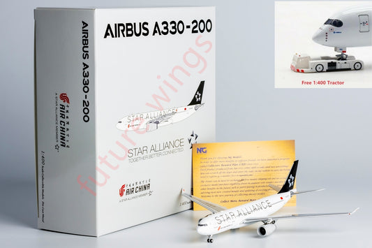 1:400 NG Models NG61082 Air China A330-200 B-6075 "STAR ALLIANCE"Aircraft Model+Free Tractor