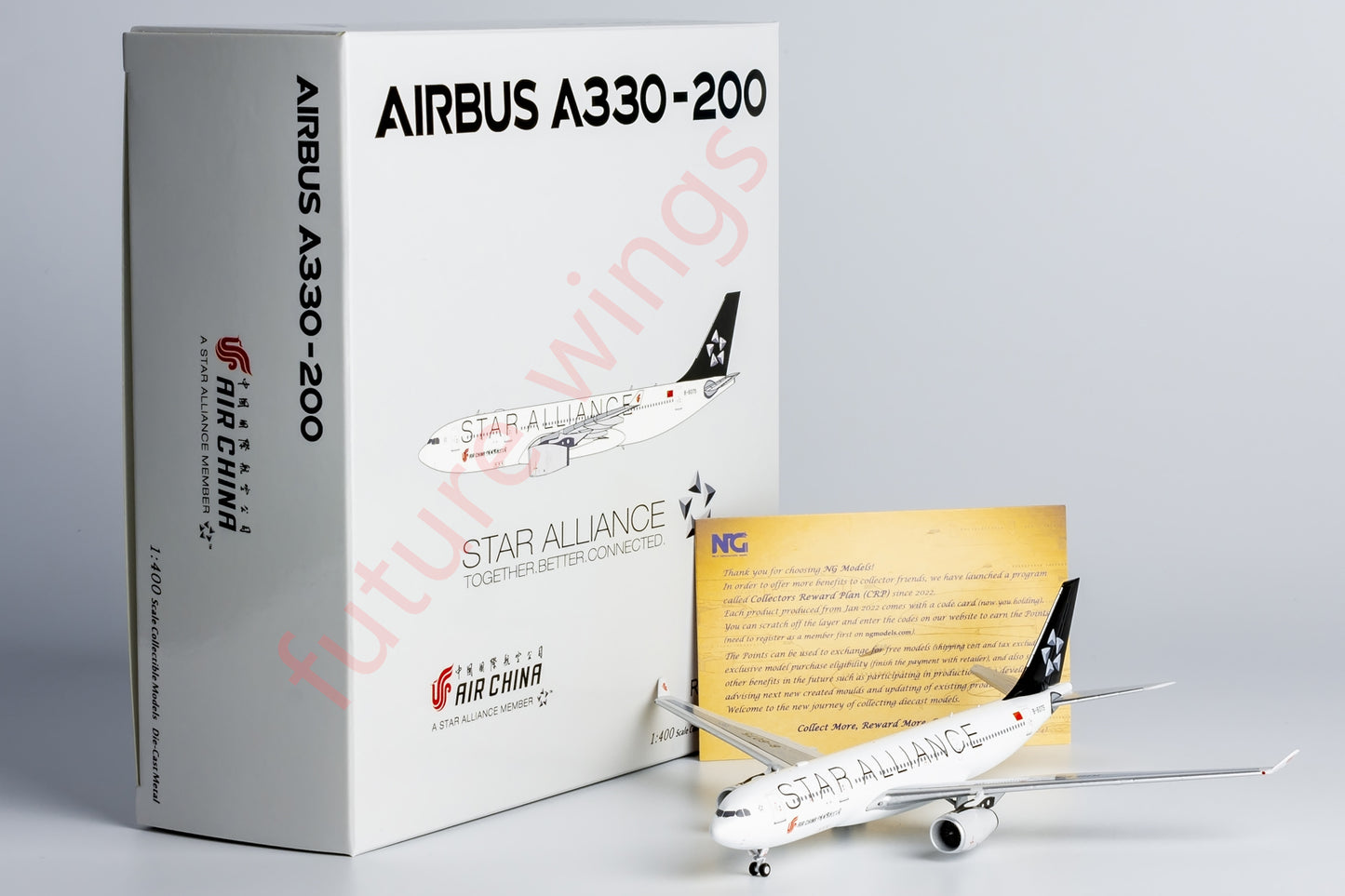 1:400 NG Models NG61082 Air China A330-200 B-6075 "STAR ALLIANCE"Aircraft Model+Free Tractor