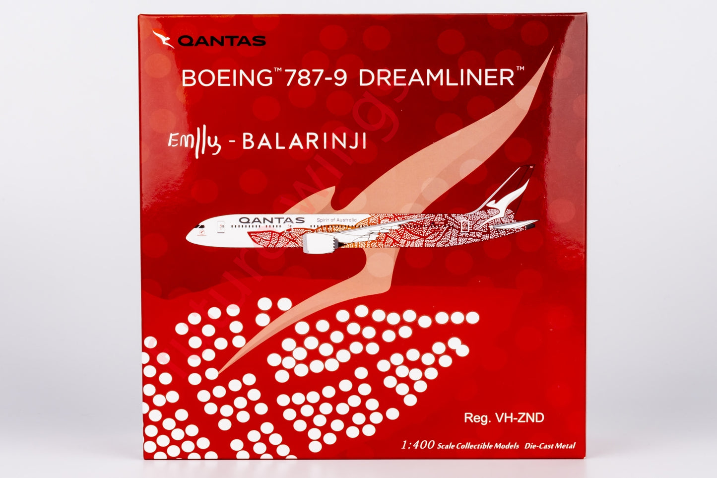 1:400 NG Lite Qantas Airways B787-9 VH-ZND Aircraft Model+Free Tractor