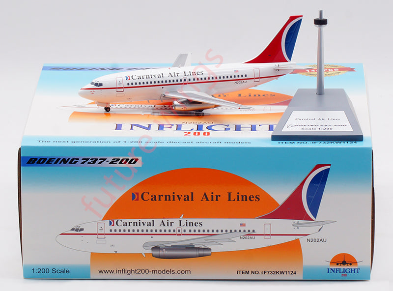 1:200 InFlight200 Carnival Airlines B737-200 N202AU Aircraft Model With Stand