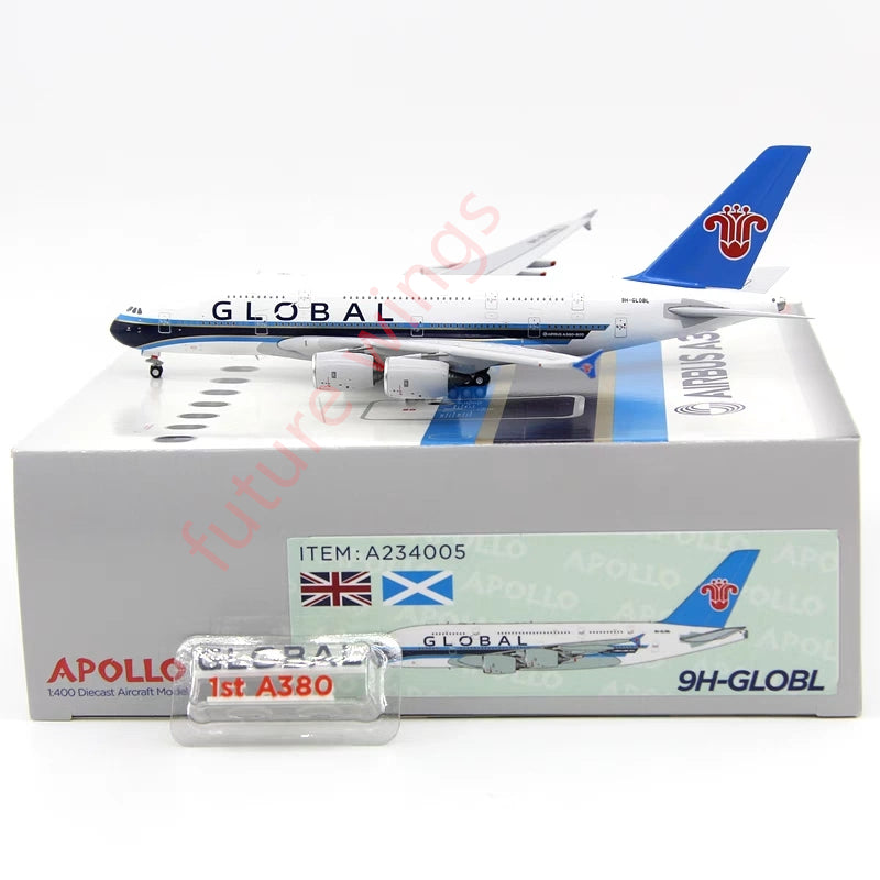 1:400 APOLLO China Southern A380-800 Diecast Aircraft Model+Free Tractor