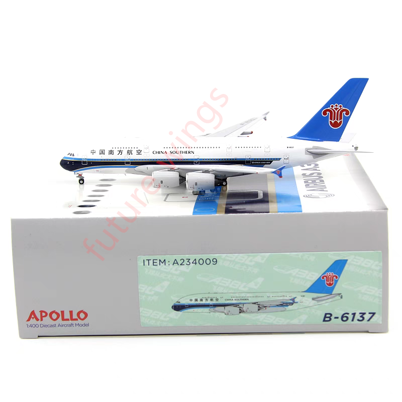 1:400 APOLLO China Southern A380-800 Diecast Aircraft Model+Free Tractor