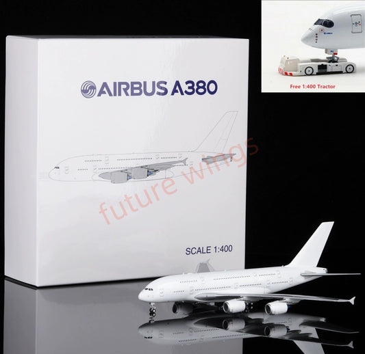 1:400 HX Models Airbus A380 Blank Aircraft Model +Free Tractor