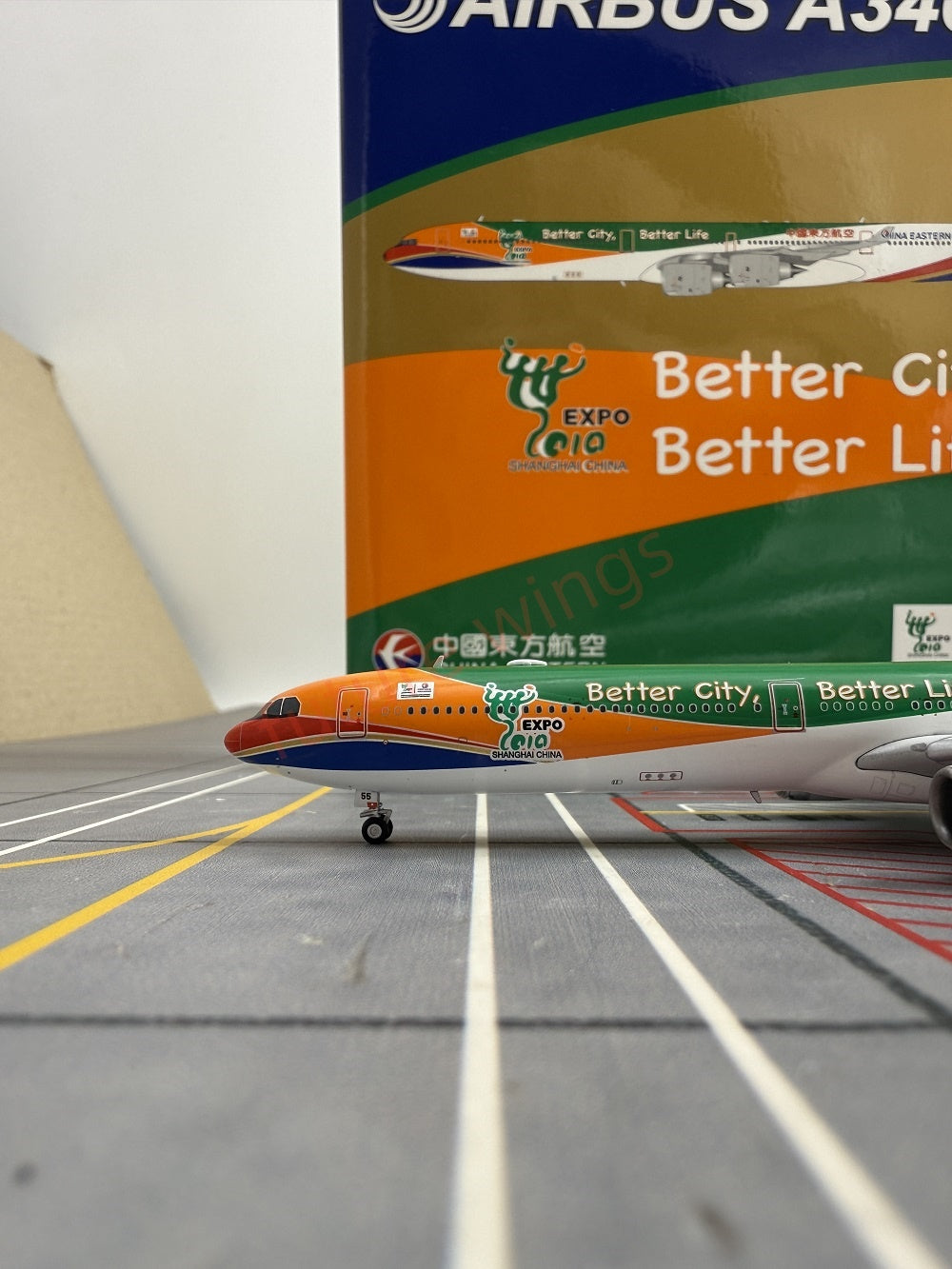 1:400 YY Wings China Eastern Airlines A340-600 B-6055 Aircraft Model+Tractor