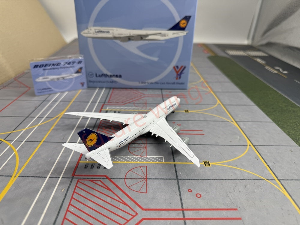 1:400 YY Wings Lufthansa Airlines Boeing 747-8 D-ABYD Aircraft Model+Free Tractor