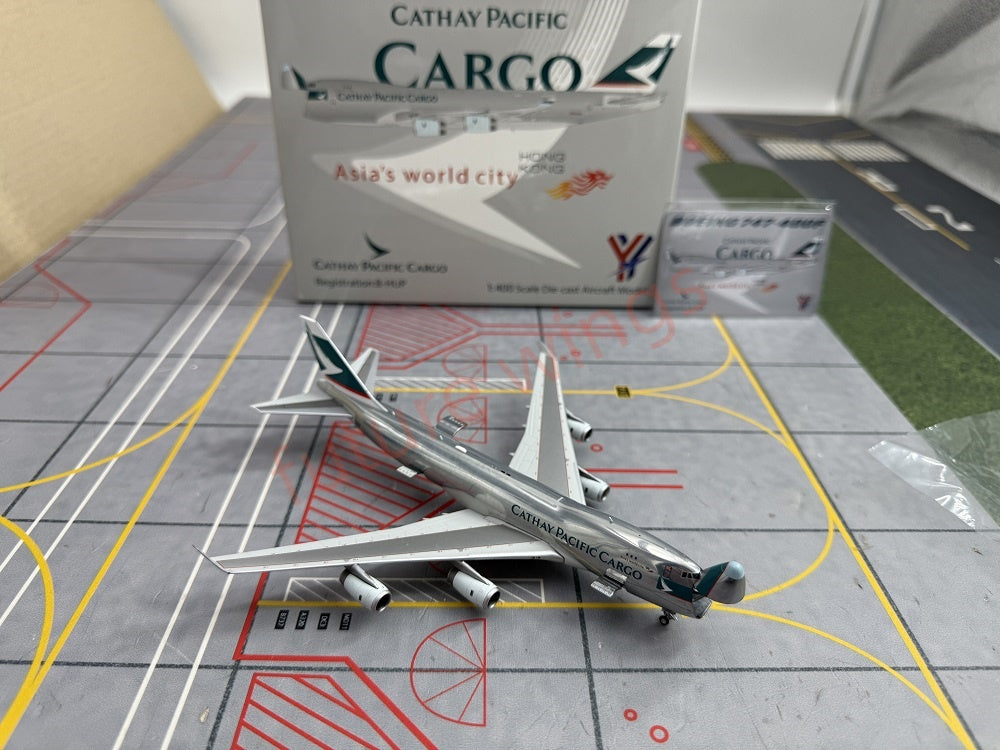 1:400 YY Wings Cathay Pacific Cargo B747-400F B-HUP Free Tractor +Stand