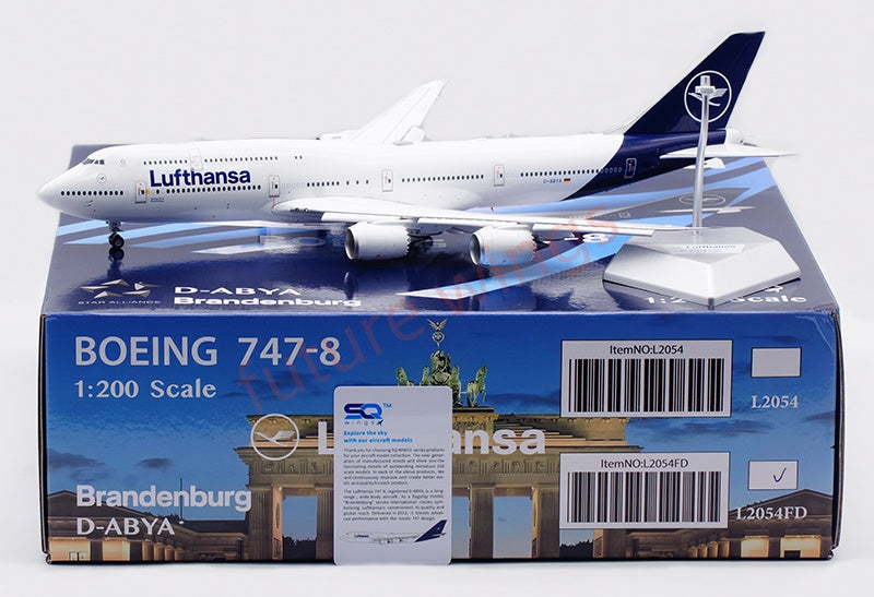 1:200 SQ Wings Lufthansa Airlines B747-8 D-ABYA Diecast Aircraft Model