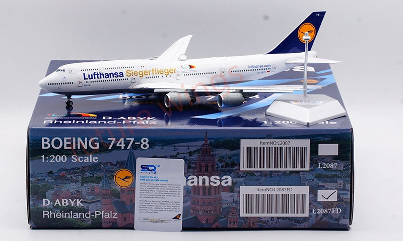 1:200 SQ Wings Lufthansa Airlines B747-8 D-ABYK Diecast Aircraft Model