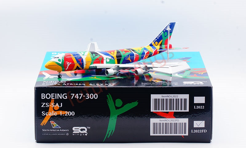 1:200 SQ Wings South African Airways B747-300 ZS-SAJ Diecast Aircraft Model