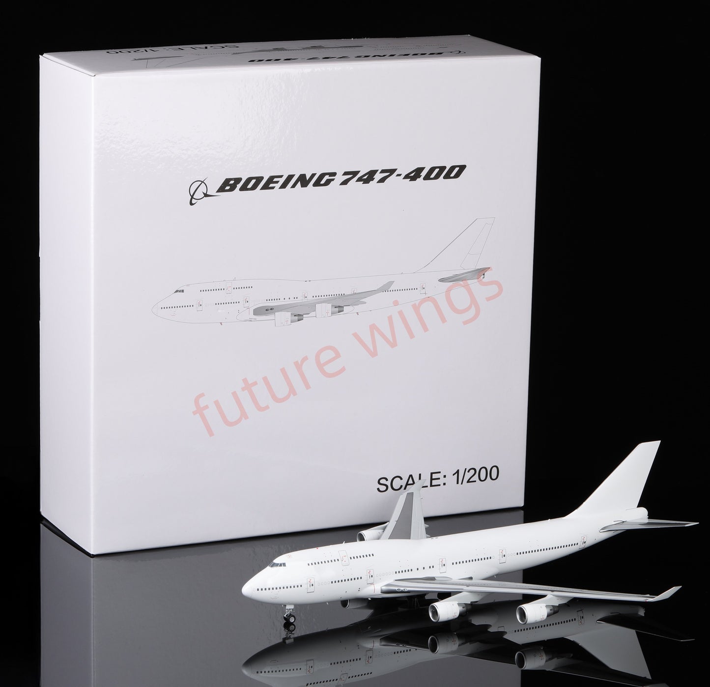 1:200 SQ Wings Boeing B747-400 Blank Diecast Aircraft Model