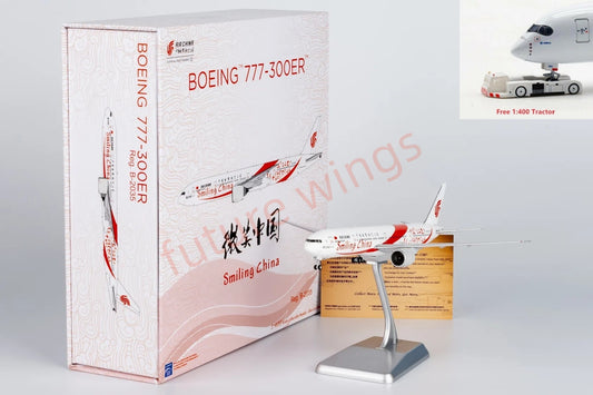 1:400 NG Models NG73058 Air China B777-300ER B-2035 "Smiling China" Aircraft Model+Free Tractor "Luxury Package"