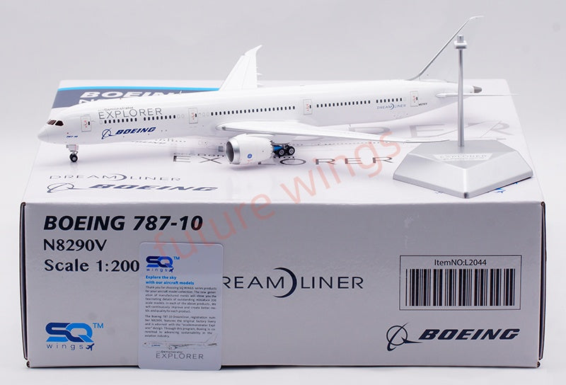 1:200 SQ Wings Explorer Boeing B787-10 N8290V Diecast Aircraft Model