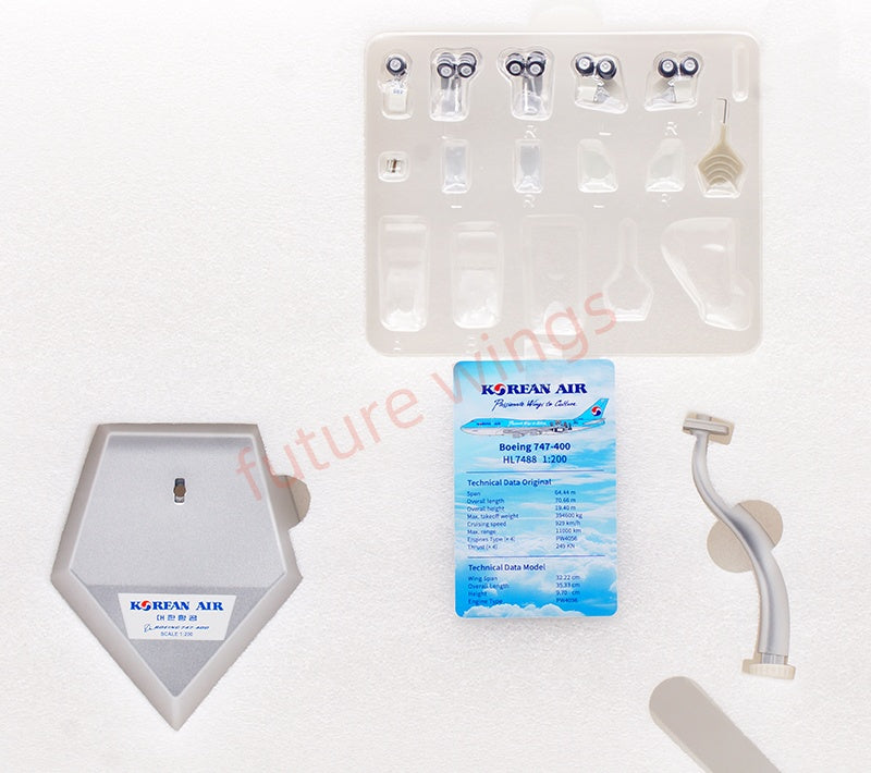 1:200 SQ Wings Korean Air B747-400 HL7488 Diecast Aircraft Model