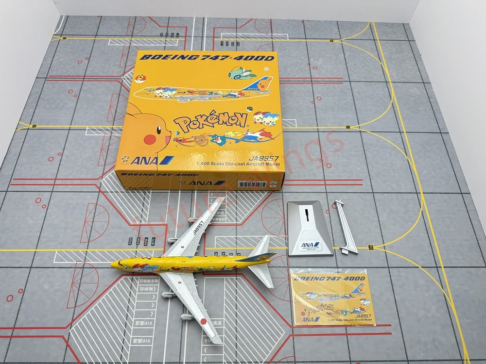 1:400 Geministar ANA B747-400 JA8957 "Pokemon" Aircraft Model+Free Tractor