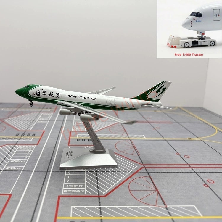 1:400 Geministar JADE Cargo B747-400 B-2422 Aircraft Model+Free Tractor