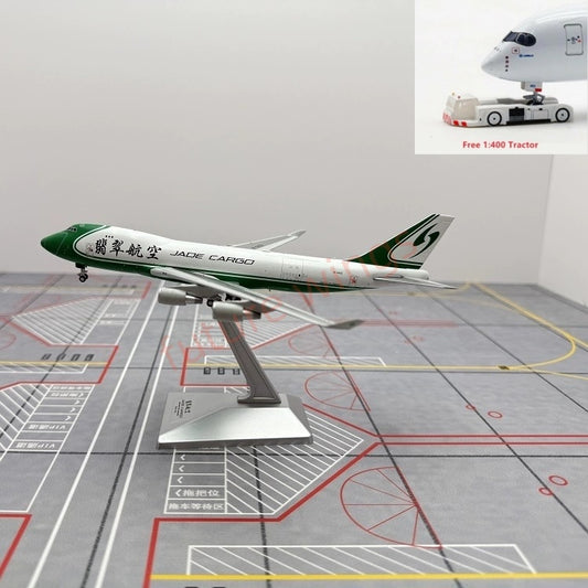 1:400 Geministar JADE Cargo B747-400 B-2422 Aircraft Model+Free Tractor